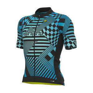 ALÉ Cyklistický dres s krátkým rukávem - PR-S CHECKER - světle modrá L