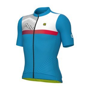 ALÉ Cyklistický dres s krátkým rukávem - ZIG ZAG PR-S - modrá XL
