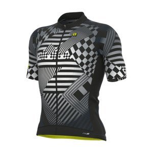 ALÉ Cyklistický dres s krátkým rukávem - PR-S CHECKER - šedá L