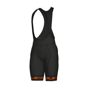 ALÉ Cyklistické kalhoty krátké s laclem - GRAPHICS PRR STRADA - černá/oranžová XL