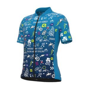 ALÉ Cyklistický dres s krátkým rukávem - VIBES - tyrkysová 14Y
