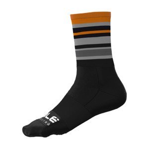 ALÉ Cyklistické ponožky klasické - STRIPES - černá/oranžová