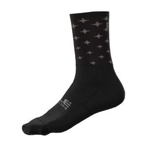 ALÉ Cyklistické ponožky klasické - STARS - černá/šedá 44-47