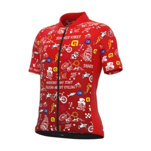 ALÉ Cyklistický dres s krátkým rukávem - VIBES - červená