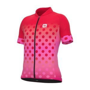 ALÉ Cyklistický dres s krátkým rukávem - BUBBLE - červená/růžová 12Y