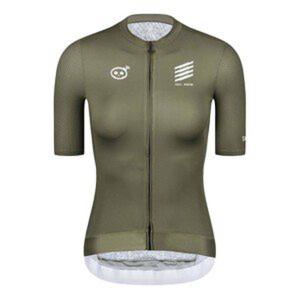 MONTON Cyklistický dres s krátkým rukávem - SKULL ZEUS LADY - zelená/bílá