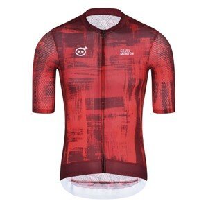 MONTON Cyklistický dres s krátkým rukávem - SKULL SMEARSPACE - červená M