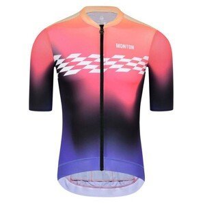 MONTON Cyklistický dres s krátkým rukávem - CARDIN - růžová/fialová/černá M