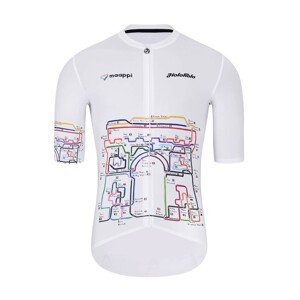 HOLOKOLO Cyklistický dres s krátkým rukávem - MAAPPI II. ELITE - bílá/vícebarevná S