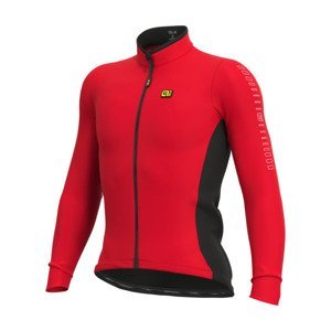 ALÉ Cyklistický dres s dlouhým rukávem zimní - SOLID FONDO WINTER - červená M