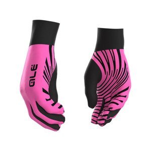 ALÉ Cyklistické rukavice dlouhoprsté - SPIRAL DESIGN - růžová/černá