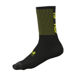 ALÉ Cyklistické ponožky klasické - ACCESSORI FENCE - černá/žlutá 40-43