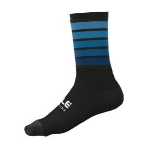 ALÉ Cyklistické ponožky klasické - ACCESSORI SOMBRA WOOL THERMO - černá/modrá