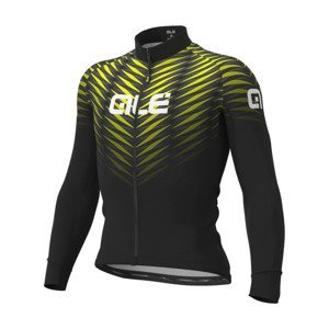 ALÉ Cyklistický dres s dlouhým rukávem zimní - SOLID THORN - černá/žlutá M
