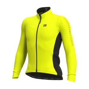 ALÉ Cyklistický dres s dlouhým rukávem zimní - SOLID FONDO WINTER - žlutá L
