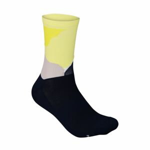 POC Cyklistické ponožky klasické - ESSENTIAL PRINT - žlutá/černá