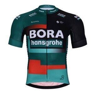 BONAVELO Cyklistický dres s krátkým rukávem - BORA 2023 - červená/zelená/černá 6XL