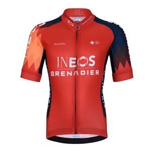 BONAVELO Cyklistický dres s krátkým rukávem - INEOS 2023 KIDS - červená/modrá XS-125cm