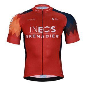 BONAVELO Cyklistický dres s krátkým rukávem - INEOS GRENADIERS '23 - červená/modrá XS