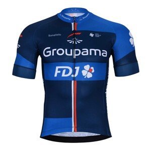 BONAVELO Cyklistický dres s krátkým rukávem - GROUPAMA FDJ 2023 - modrá/bílá/červená XS
