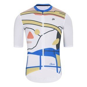 HOLOKOLO Cyklistický dres s krátkým rukávem - HORIZON ELITE - bílá/vícebarevná 6XL