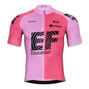 BONAVELO Cyklistický dres s krátkým rukávem - EDUCATION-EASYPOST 2023 - růžová/černá XL