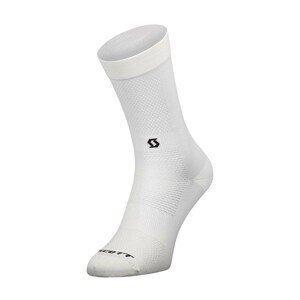 SCOTT Cyklistické ponožky klasické - PE NO SHORTCUTS CREW - bílá 42-44