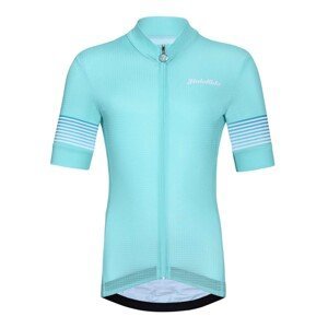 HOLOKOLO Cyklistický dres s krátkým rukávem - FLOW JUNIOR - modrá/vícebarevná M-145cm