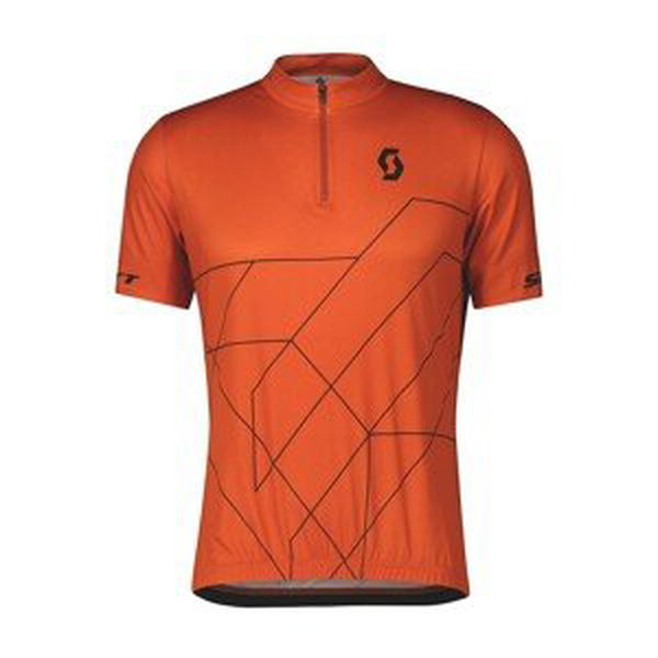 SCOTT Cyklistický dres s krátkým rukávem - RC TEAM 20 SS - černá/oranžová 2XL