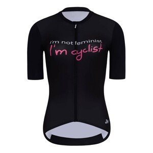 HOLOKOLO Cyklistický dres s krátkým rukávem - CYCLIST ELITE LADY - růžová/černá/bílá 2XL