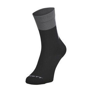 SCOTT Cyklistické ponožky klasické - BLOCK STRIPE CREW - černá/šedá 42-44