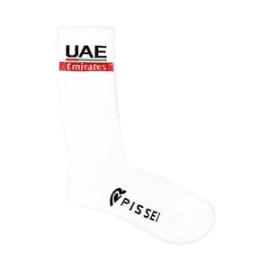 PISSEI Cyklistické ponožky klasické - UAE 2023 - bílá M-L