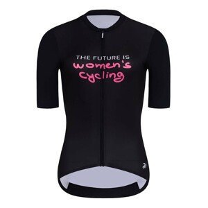 HOLOKOLO Cyklistický dres s krátkým rukávem - FUTURE ELITE LADY - růžová/bílá/černá 2XL