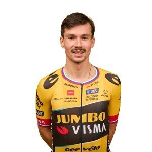 AGU Cyklistický dres s krátkým rukávem - JUMBO-VISMA 2023 PRIMOZ ROGLIC - černá/žlutá L