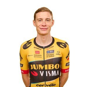 AGU Cyklistický dres s krátkým rukávem - JUMBO-VISMA 2023 JONAS VINGEGAARD - žlutá/černá S