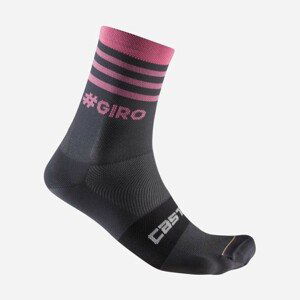 CASTELLI Cyklistické ponožky klasické - GIRO D'ITALIA 2023 - šedá/růžová 2XL