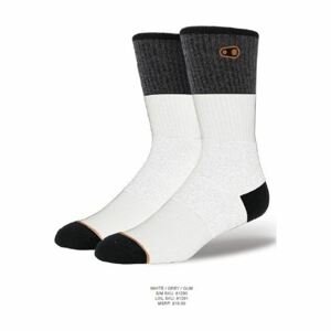 CRANKBROTHERS Cyklistické ponožky klasické - ICON MTB 9'' - bílá/šedá 39-41