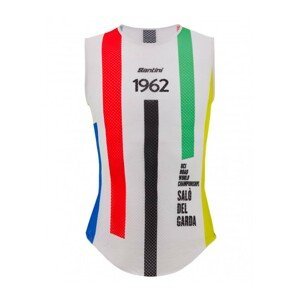 SANTINI Cyklistické triko bez rukávů - UCI SALO' DEL GARDA 1962 - duhová/bílá