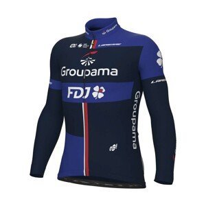 ALÉ Cyklistický dres s dlouhým rukávem zimní - GROUPAMA FDJ 2023 - modrá 5XL