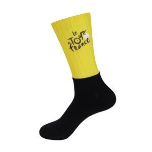 BONAVELO Cyklistické ponožky klasické - TOUR DE FRANCE 2023 - černá/žlutá