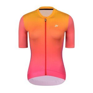 HOLOKOLO Cyklistický dres s krátkým rukávem - INFINITY LADY - oranžová/růžová S