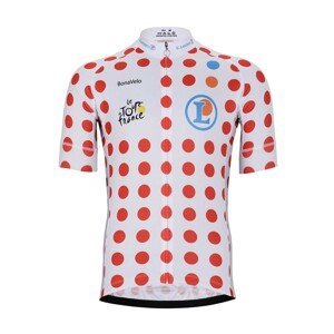 BONAVELO Cyklistický dres s krátkým rukávem - TOUR DE FRANCE 2023 - bílá/červená XS
