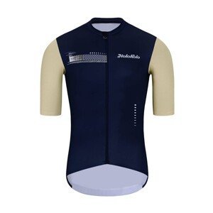 HOLOKOLO Cyklistický dres s krátkým rukávem - VIBES - modrá/ivory 2XL