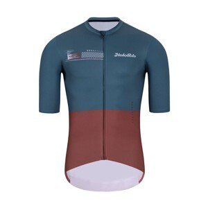 HOLOKOLO Cyklistický dres s krátkým rukávem - VIBES - šedá/červená 4XL
