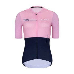 HOLOKOLO Cyklistický dres s krátkým rukávem - VIBES LADY - modrá/růžová M