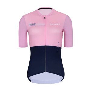HOLOKOLO Cyklistický dres s krátkým rukávem - VIBES LADY - růžová/modrá 2XL