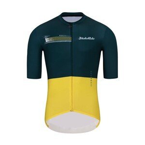 HOLOKOLO Cyklistický dres s krátkým rukávem - VIBES - zelená/žlutá L
