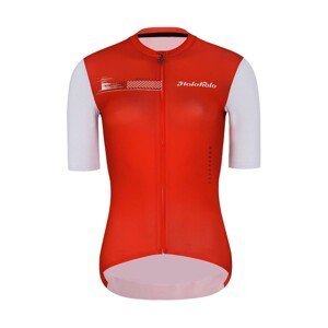HOLOKOLO Cyklistický dres s krátkým rukávem - VIBES LADY - bílá/červená S