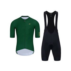 HOLOKOLO Cyklistický krátký dres a krátké kalhoty - VICTORIOUS GOLD - zelená/černá