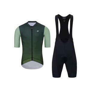HOLOKOLO Cyklistický krátký dres a krátké kalhoty - INFINITY - zelená/černá